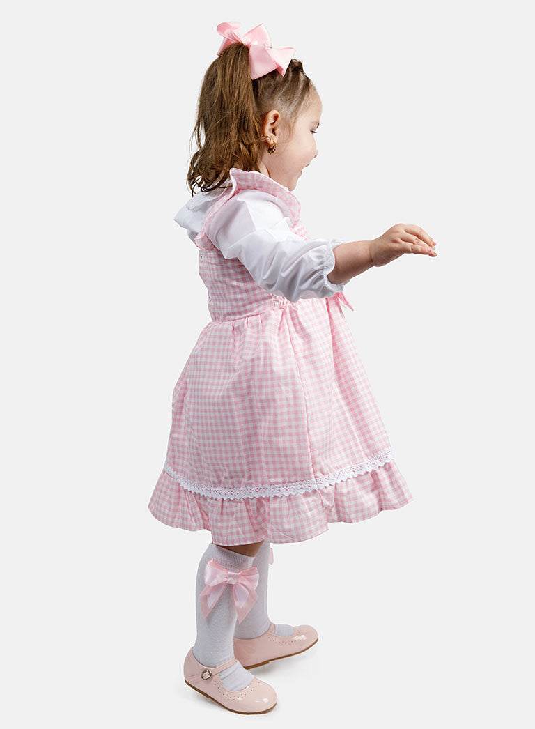 Baby Girl 2-Piece School Uniform Set - Baby Pink