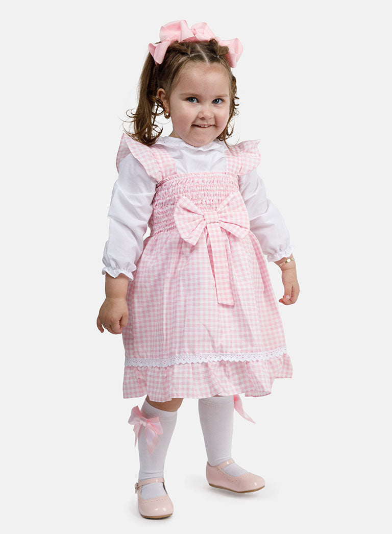Baby Girl 2-Piece School Uniform Set - Baby Pink