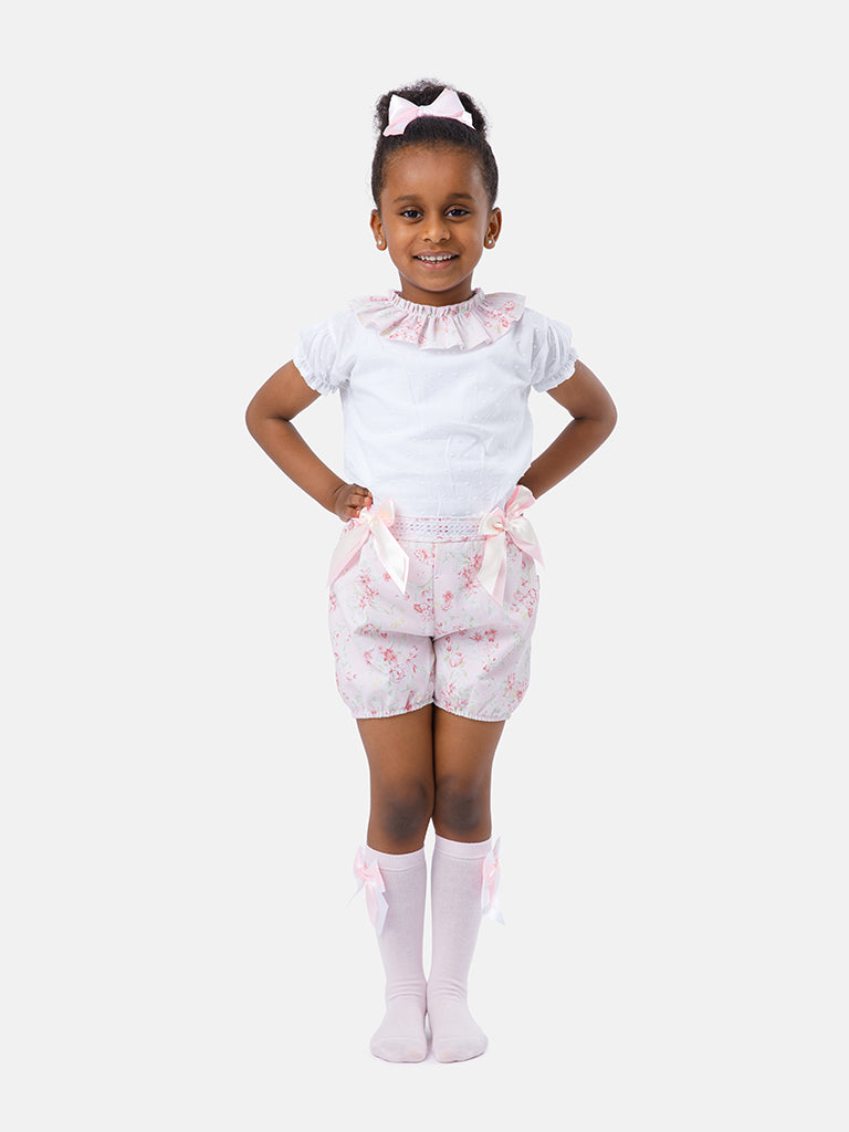 Baby Girl Lorena Collection 2-piece Floral Romper Set - Baby Pink