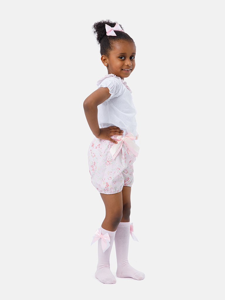 Baby Girl Lorena Collection 2-piece Floral Romper Set - Baby Pink