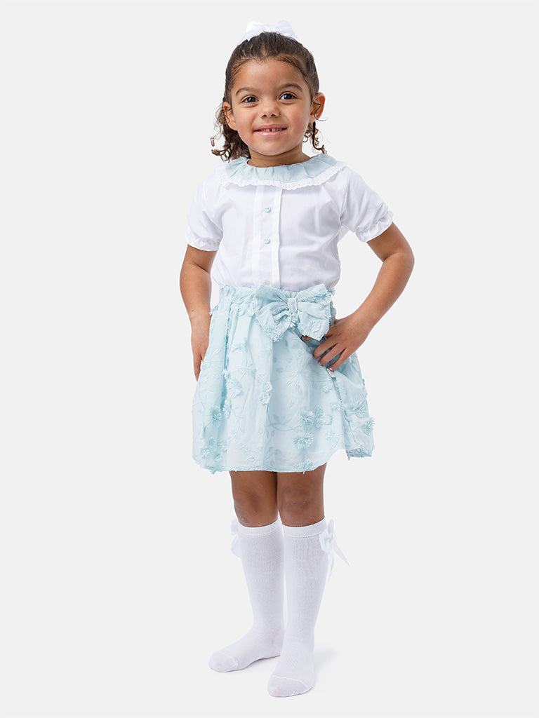 Baby Girl Leticia Collection 2-piece Spanish Set - Aqua Blue