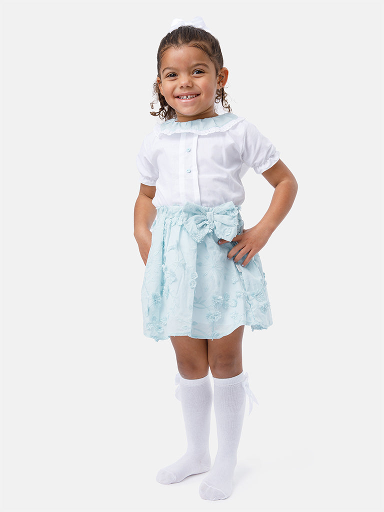 Baby Girl Leticia Collection 2-piece Spanish Set - Aqua Blue