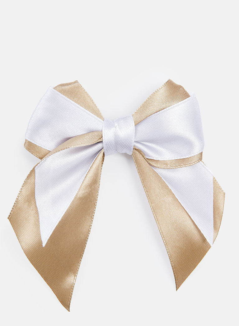 Baby Girl Satin Double Bow Hairclip - Double Toned