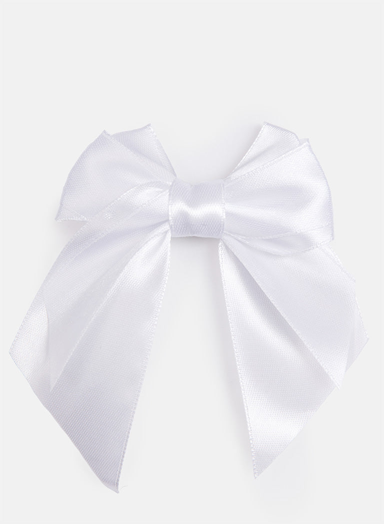 Baby Girl Satin Double Bow Hairclip - Double Toned