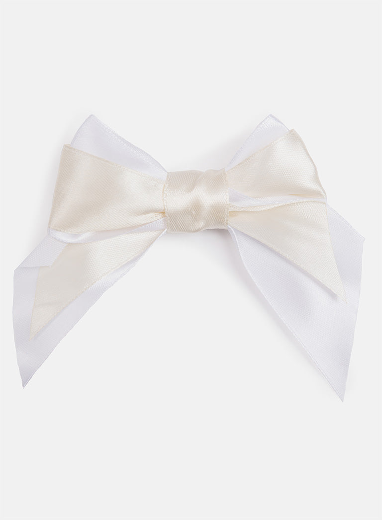Baby Girl Satin Double Bow Hairclip - Double Toned
