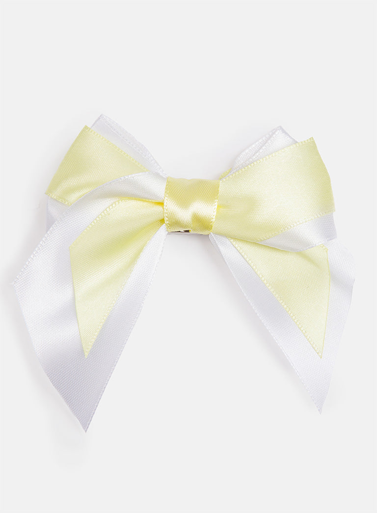 Baby Girl Satin Double Bow Hairclip - Double Toned