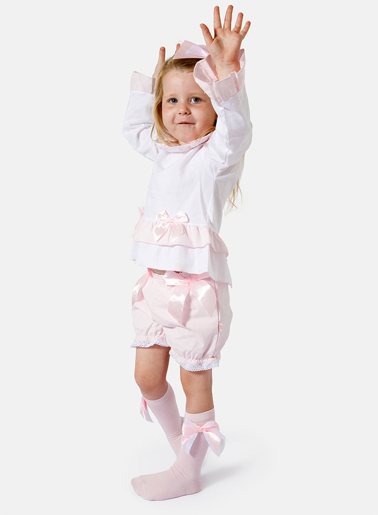 Baby Girl Aurora Collection 2-piece Romper Set - Baby Pink
