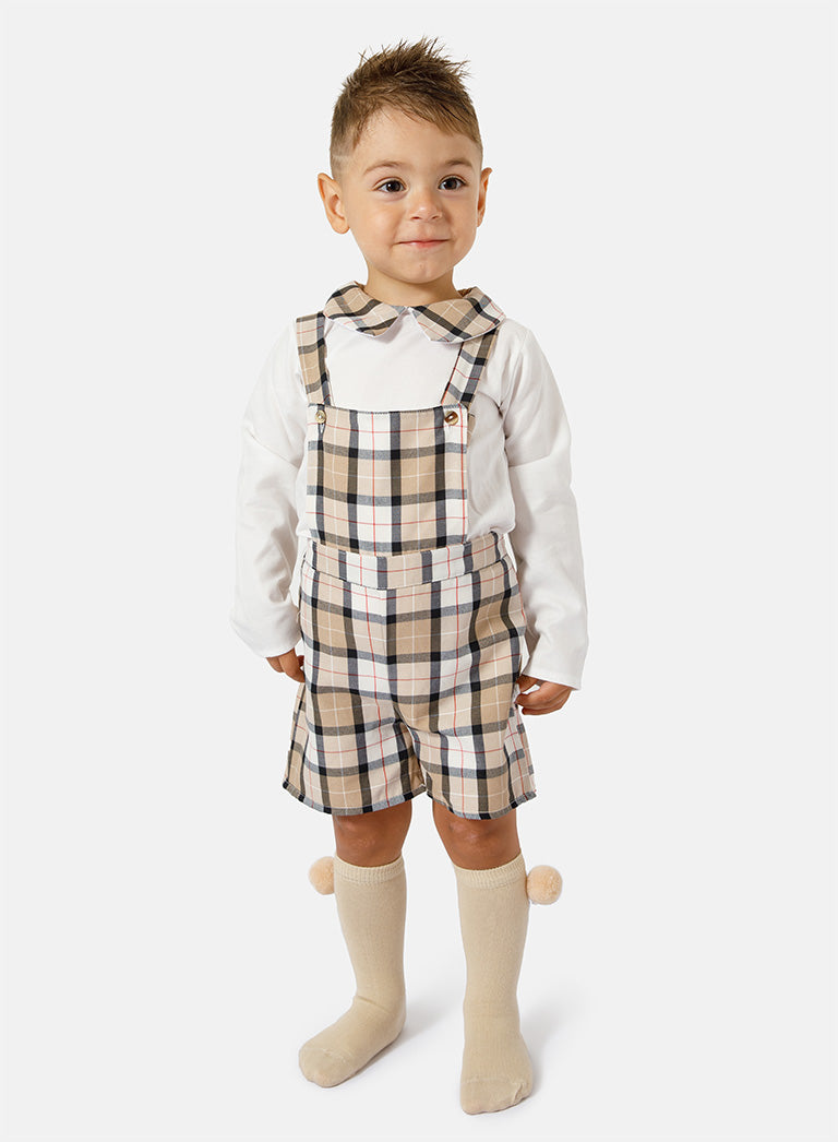 Baby Boy Sergio Collection 2-Piece Romper Set - Beige