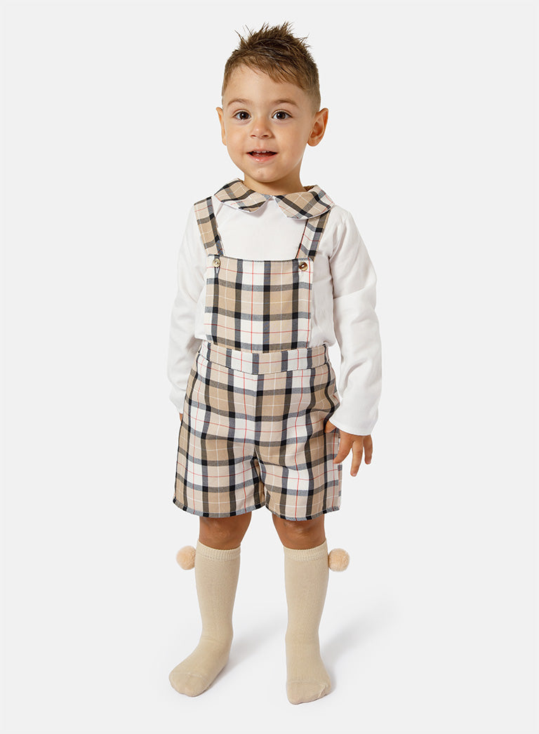 Baby Boy Sergio Collection 2-Piece Romper Set - Beige