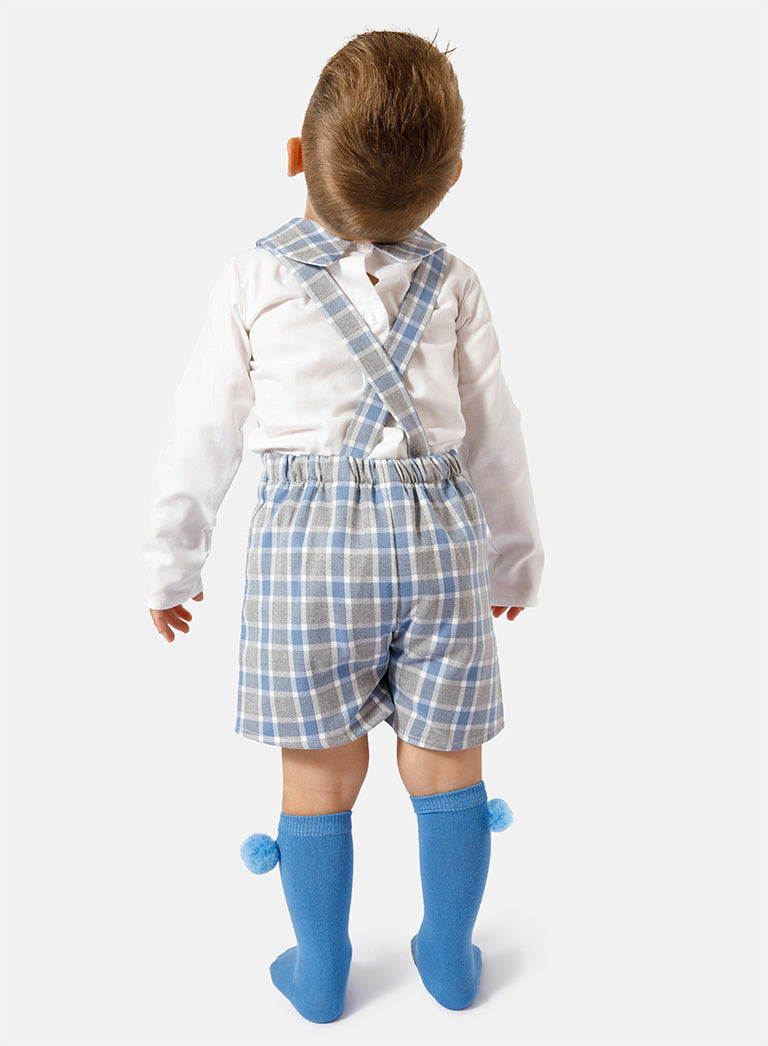 Baby Boy Sergio Collection 2-Piece Romper Set - Grey & Blue
