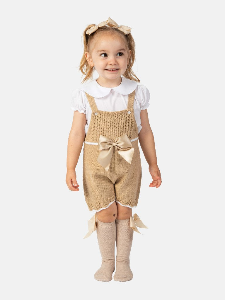 Baby Girl Lily Collection 3-piece Spanish Knitted Set - Tan