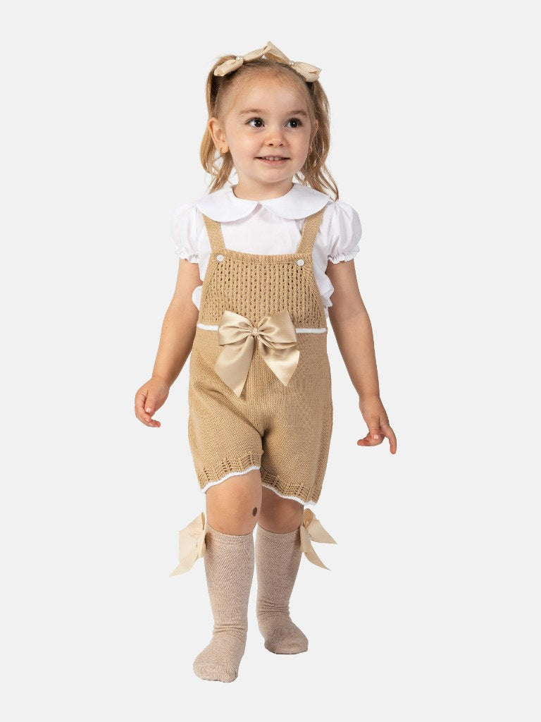 Baby Girl Lily Collection 3-piece Spanish Knitted Set - Tan