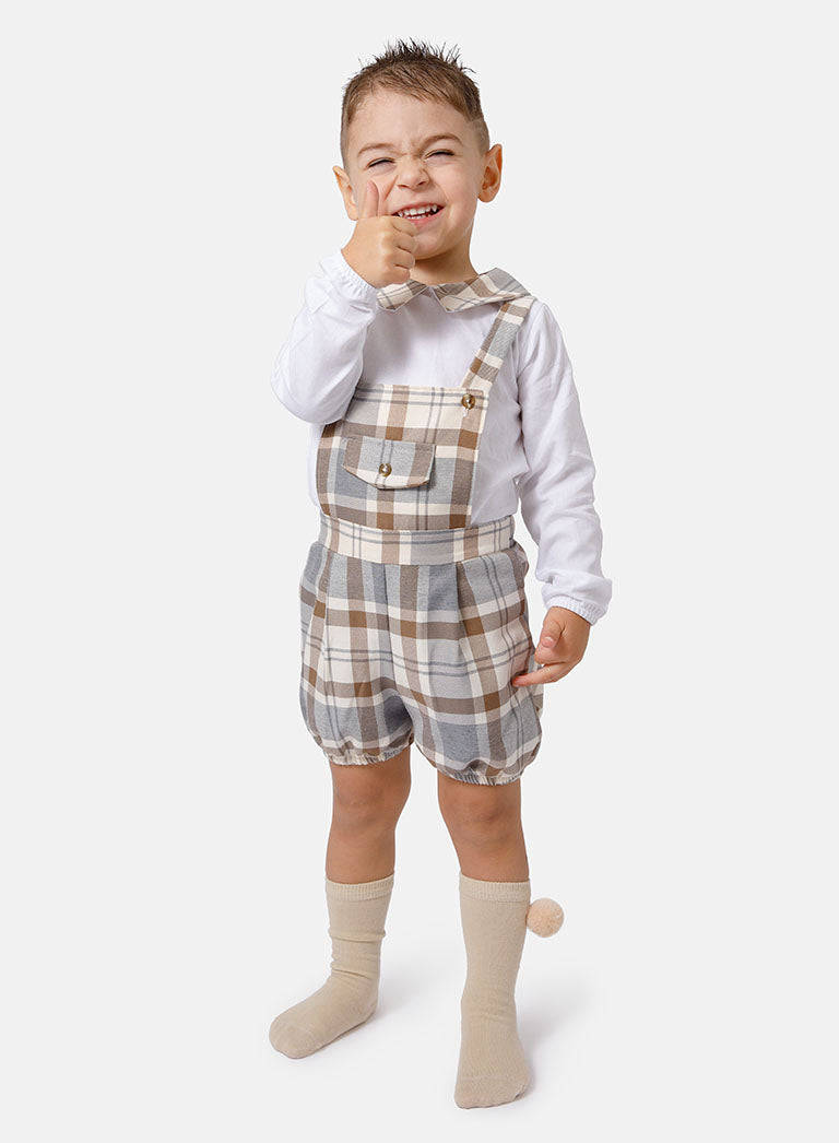 Baby Boy Kristian Collection 2-Piece Romper Set - Beige