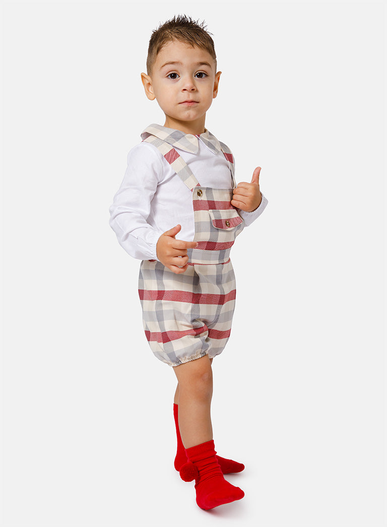 Baby Boy Kristian Collection 2-Piece Romper Set - Red