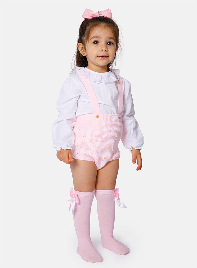 Baby Girl Iria Collection 3-piece Spanish Knitted Set - Baby Pink