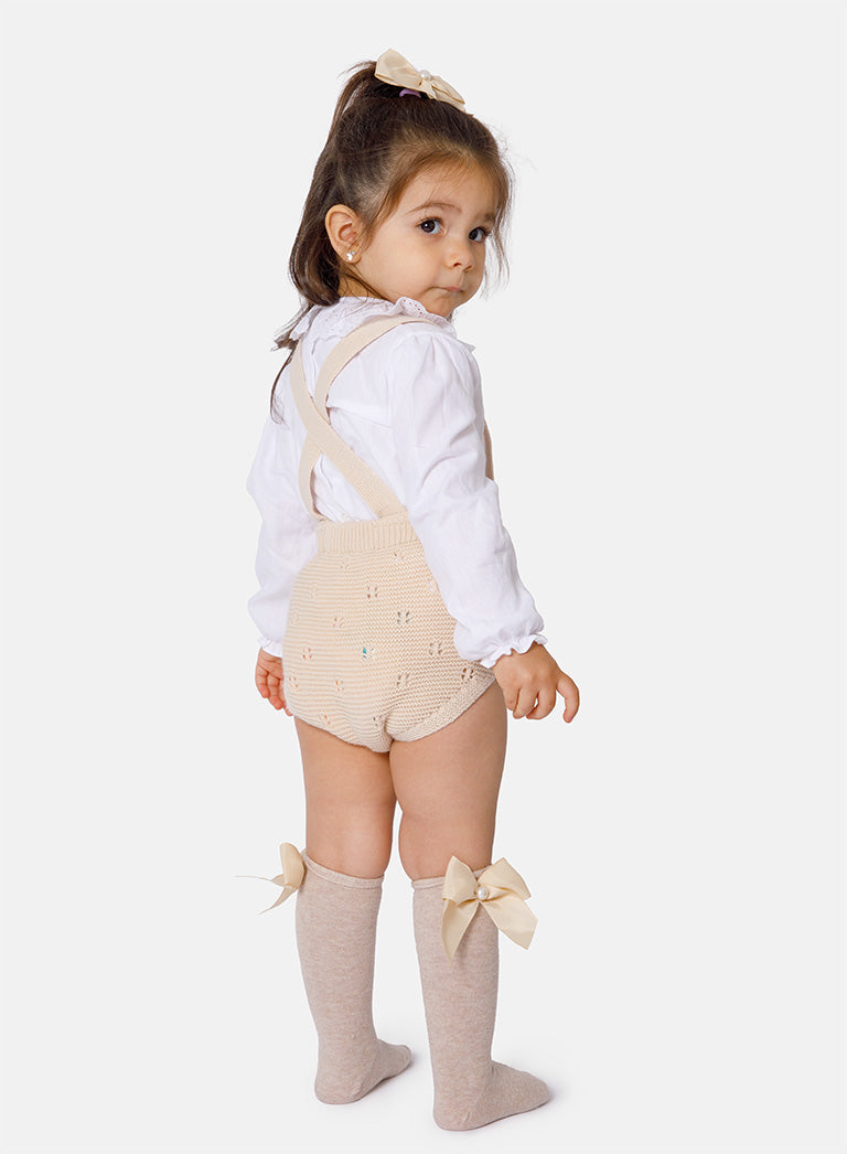 Baby Girl Iria Collection 3-piece Spanish Knitted Set - Beige