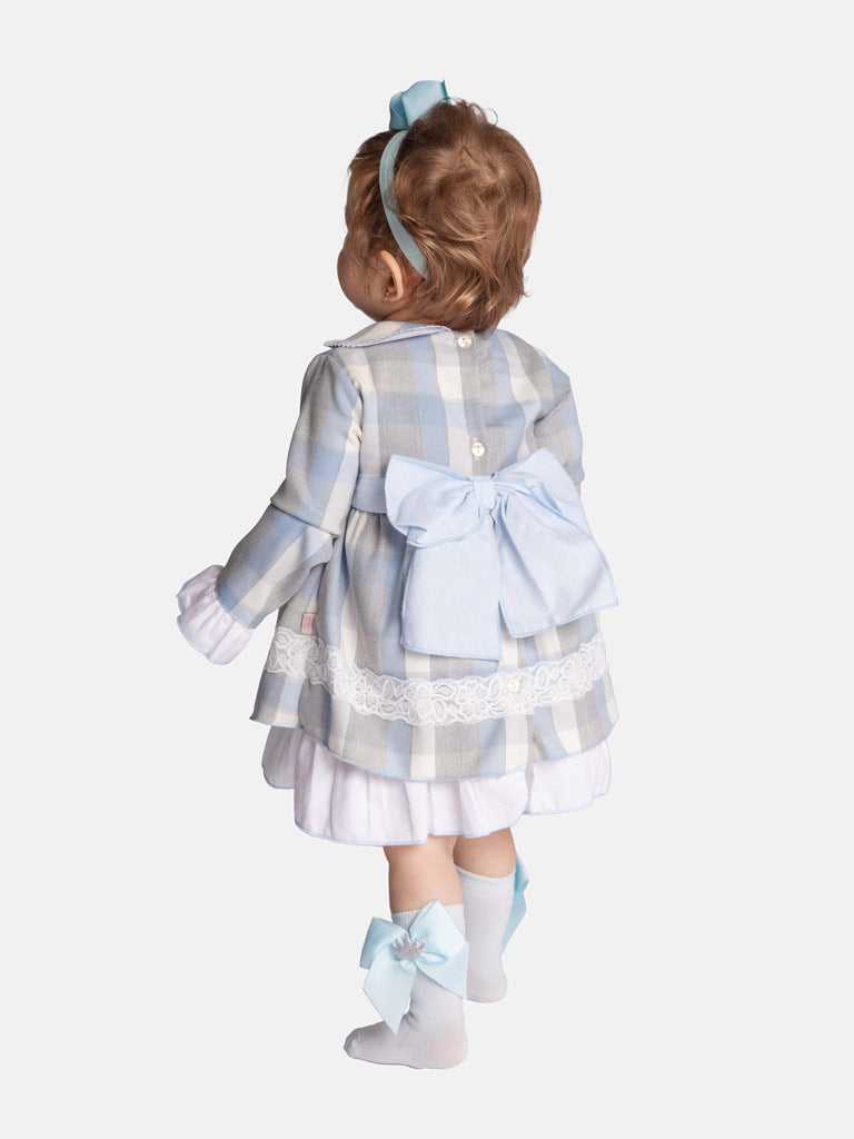 Baby Girl Antonia Collection Tartan Dress - Baby Blue