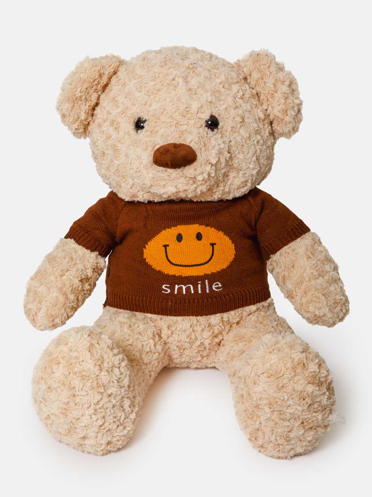SMILE Collection Jumbo Plush Teddy Bear - Brown Jumper
