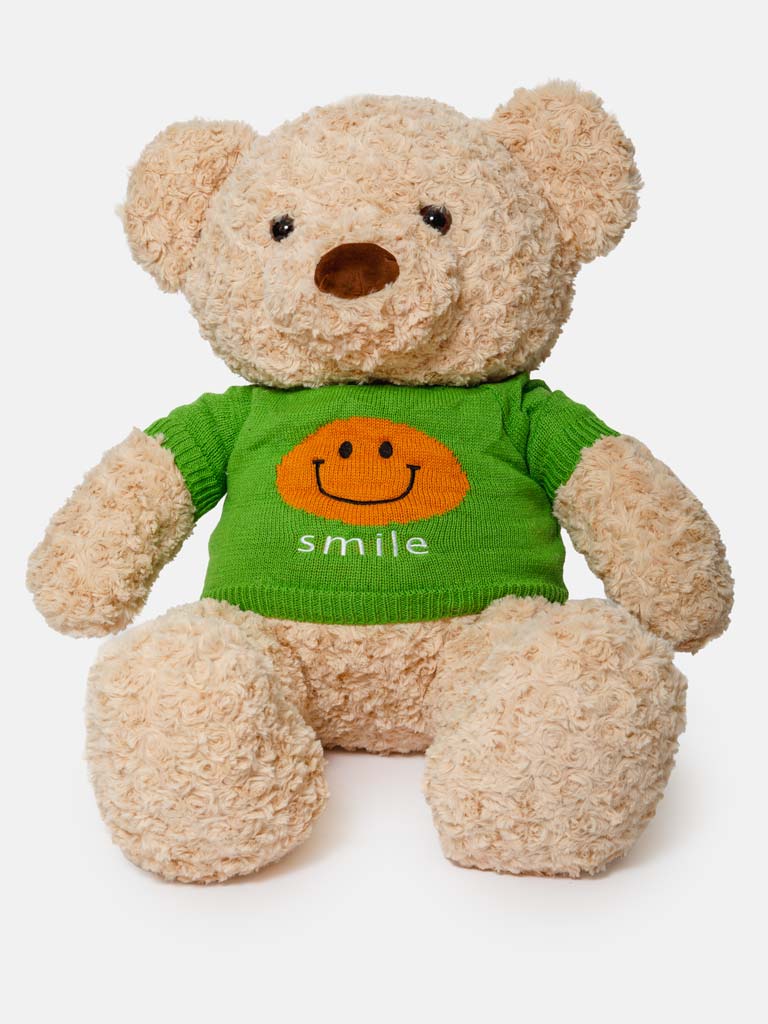 SMILE Collection Jumbo Plush Teddy Bear - Green Jumper