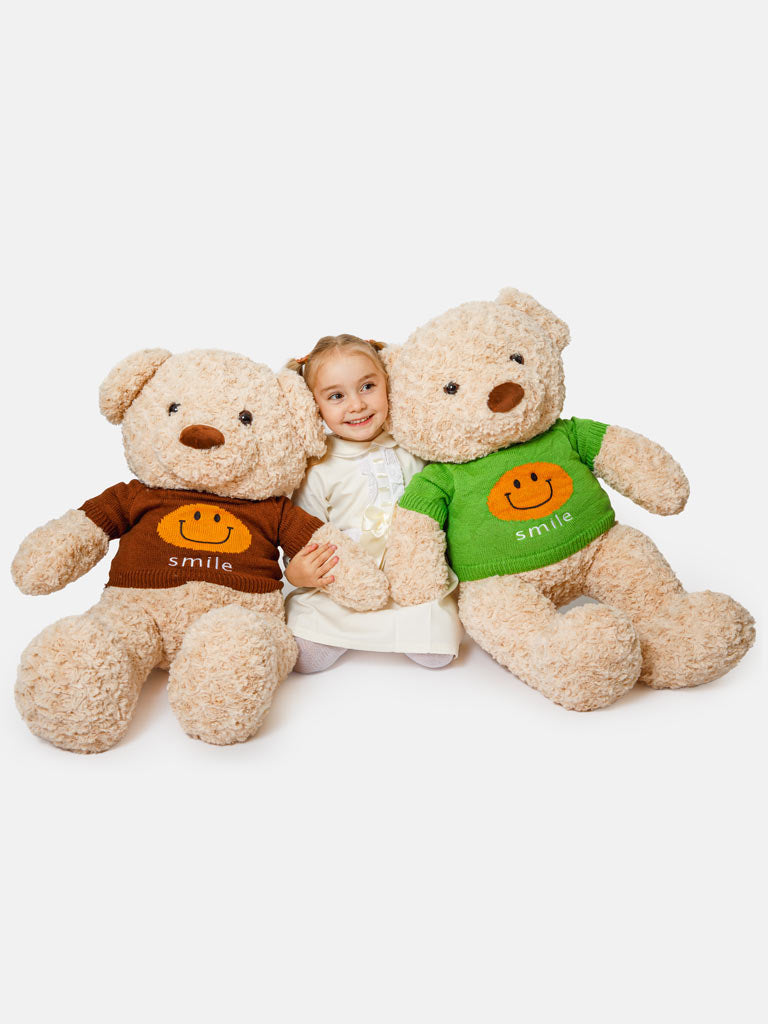 SMILE Collection Jumbo Plush Teddy Bear - Brown Jumper