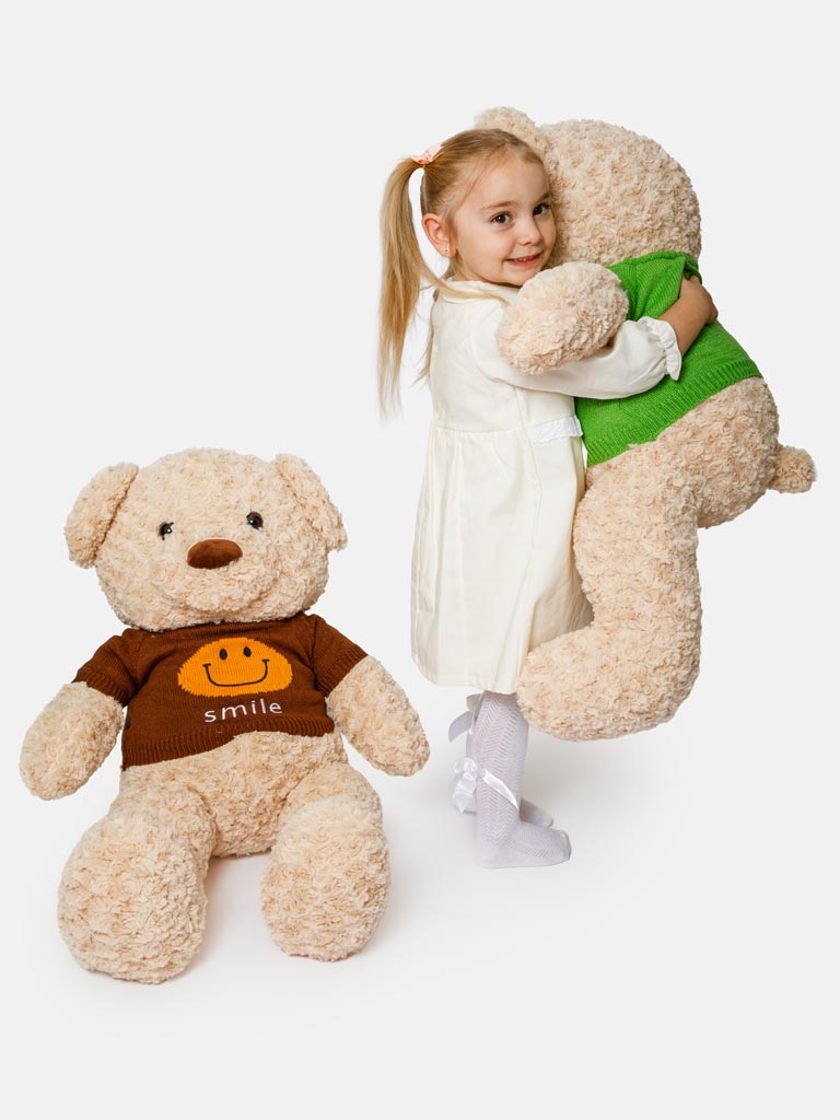 SMILE Collection Jumbo Plush Teddy Bear - Brown Jumper