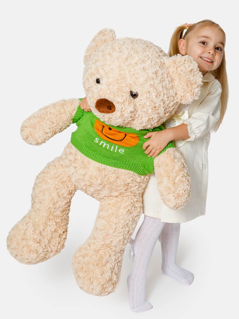 SMILE Collection Jumbo Plush Teddy Bear - Green Jumper