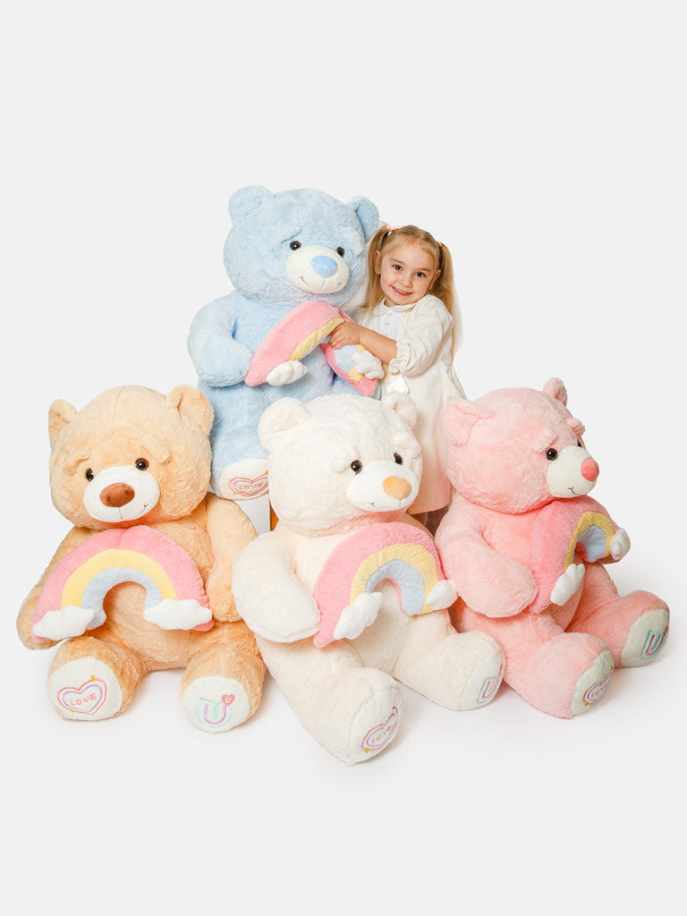 Rainbow Collection Jumbo Plush Teddy Bear - Baby Pink