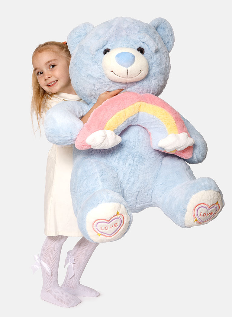 Rainbow Collection Jumbo Plush Teddy Bear - Baby Blue