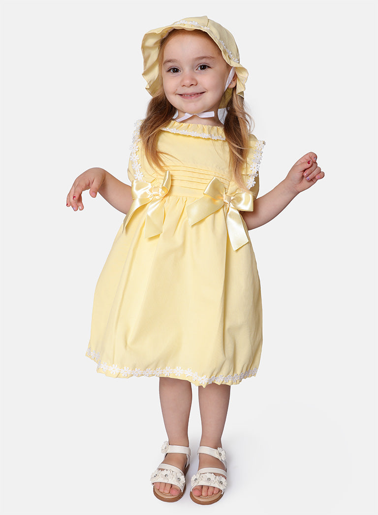 Baby Girl Graciela Collection 2-piece Spanish Dress Set - Lemon Yellow
