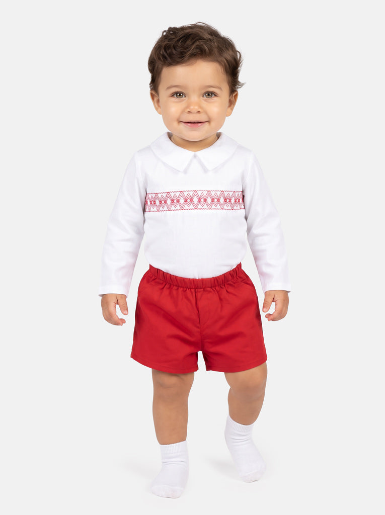 Baby Boy Lucero Collection 2-Piece Smocked Top & Jam Pants Set - Red