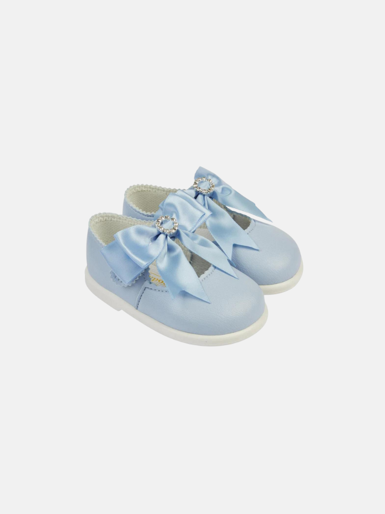Baypods Girls Diamanté Hard Soled Shoe- Baby Blue