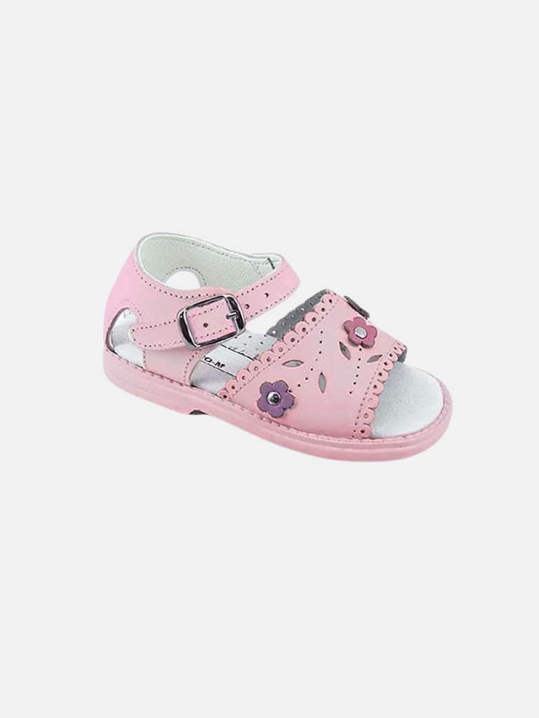 Baby Girl Aladino Spanish Flower & Petal Sandals -Baby Pink