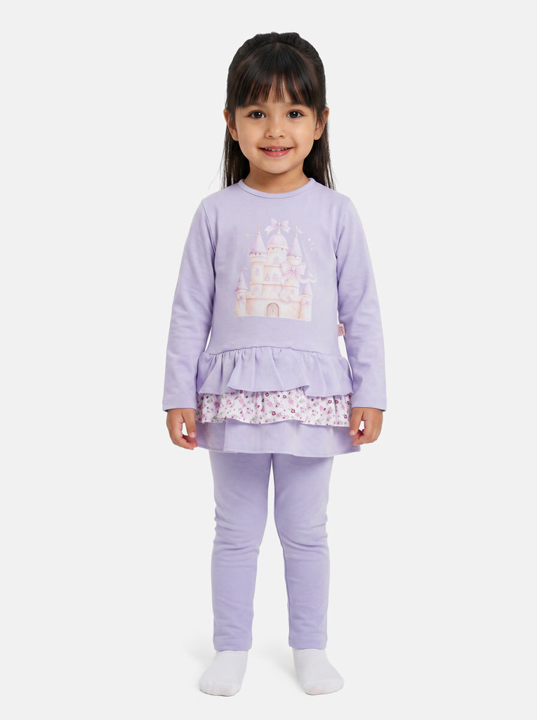 Baby Girl Top & Leggings Set - Castle Collection - Lilac