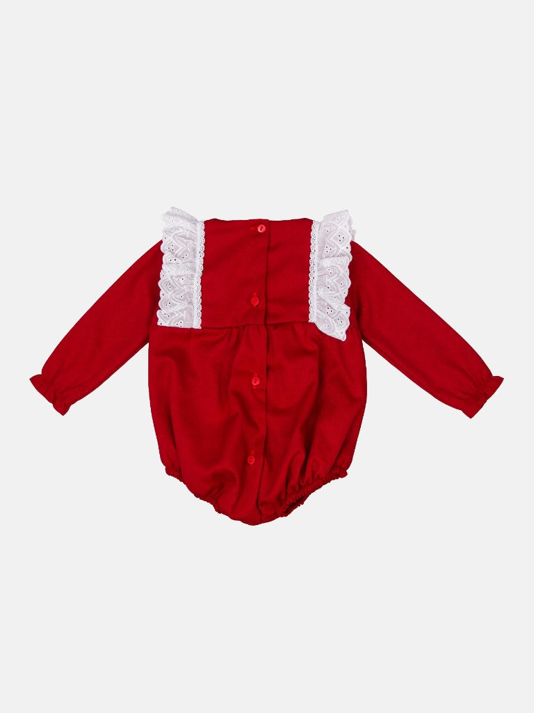 Baby Girl Nevaeh Collection Spanish Romper Set-Red