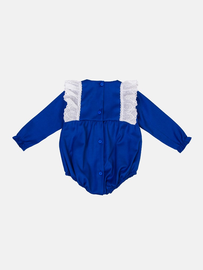 Baby Girl Nevaeh Collection Spanish Romper Set - Royal Blue