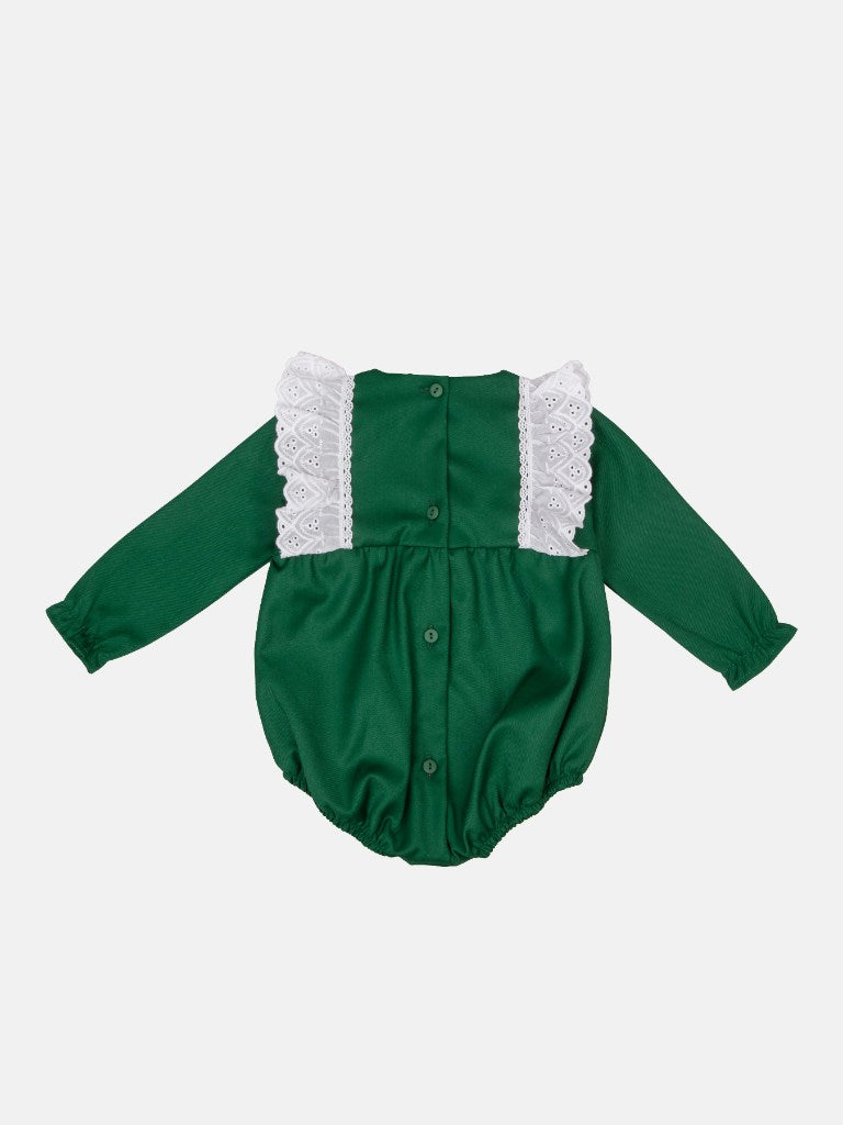 Baby Girl Nevaeh Collection Spanish Romper Set - Green