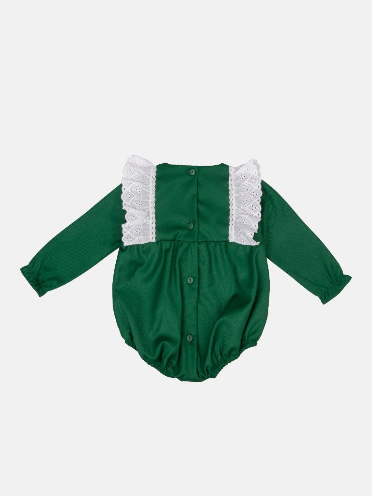 Baby Girl Nevaeh Collection Spanish Romper Set-Green