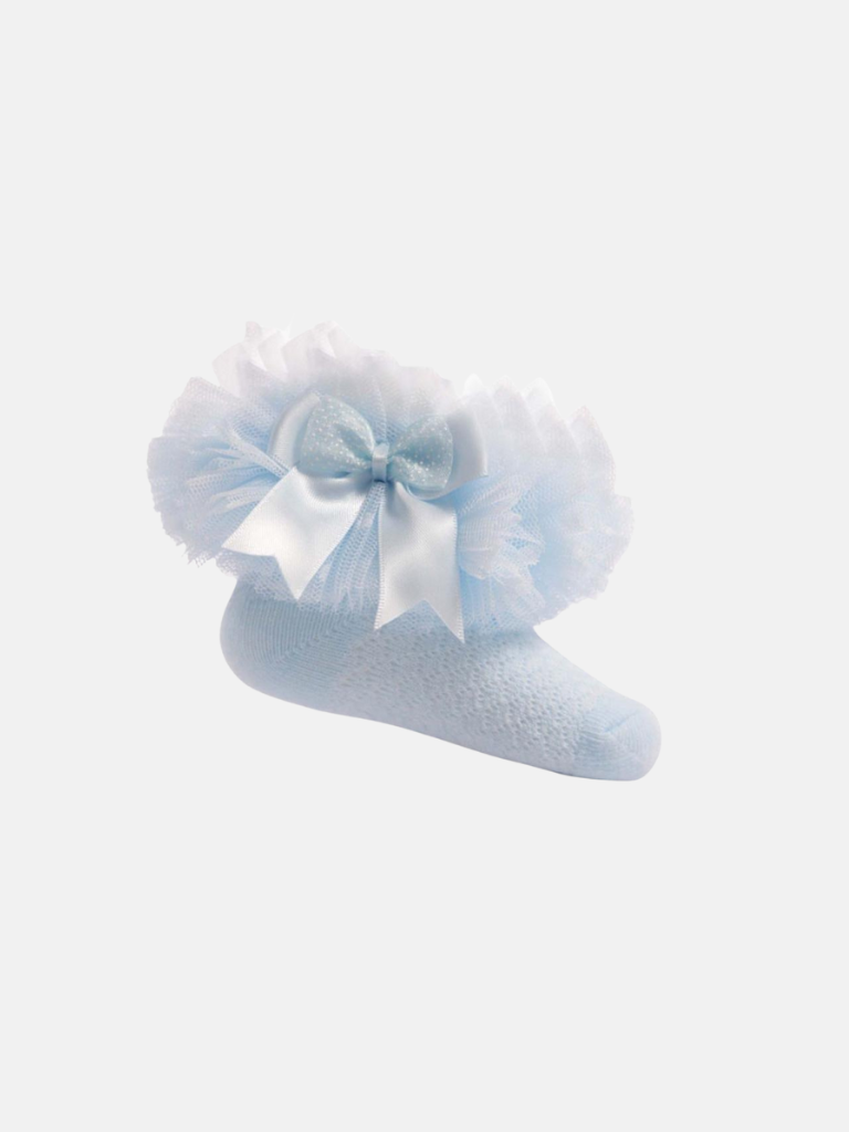 Baby Girl Tutu Frilly Ankle Socks-Baby Blue