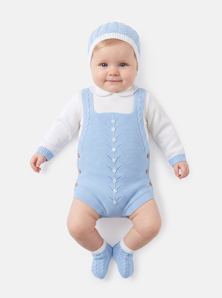 Baby Rafi Collection 4-piece Spanish Knitted Set - Baby Blue