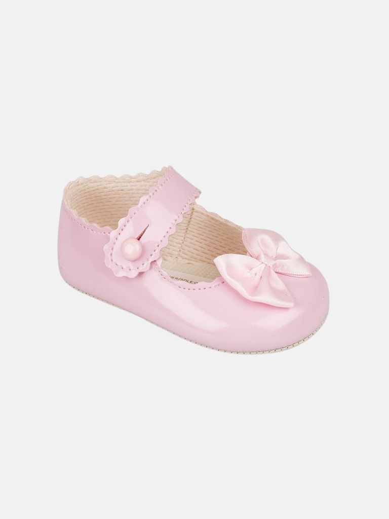 Baypods Girls Soft Soled Shoe with Bow-Baby Pink