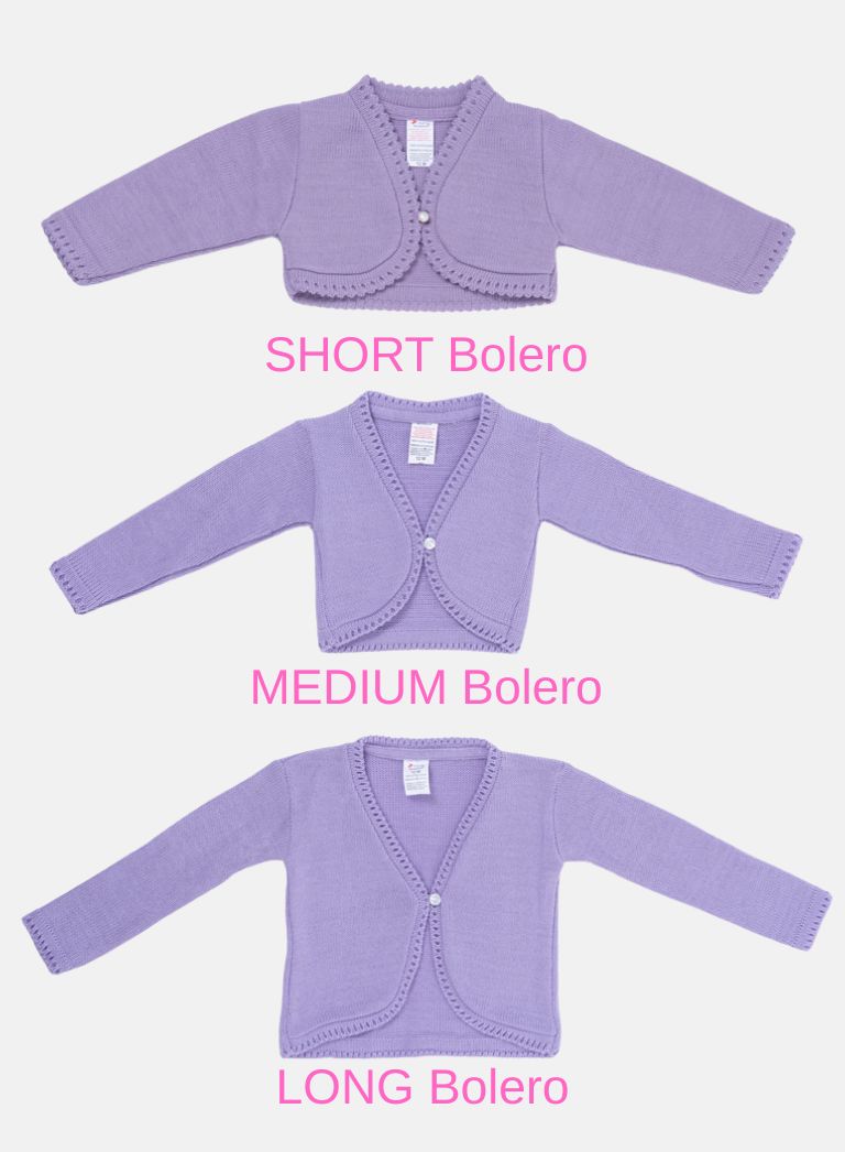 Luxury Baby Girl MEDIUM Bolero with Button - Purple