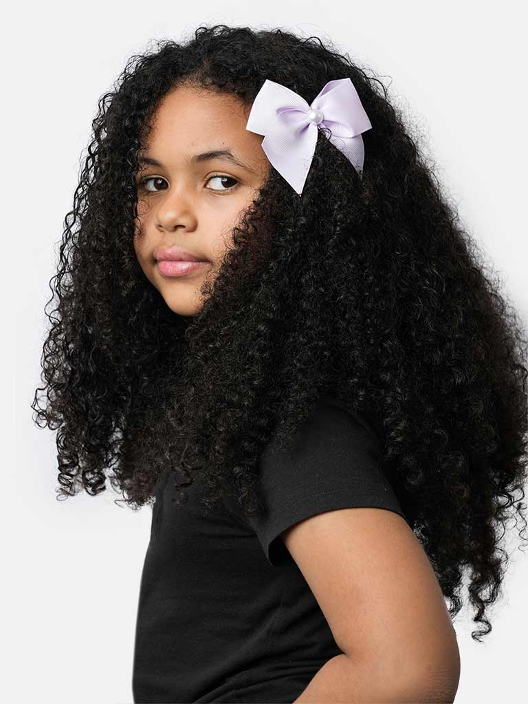 Baby Girl Pearl with Bow Handmade Hairclip-Lilac/Purple