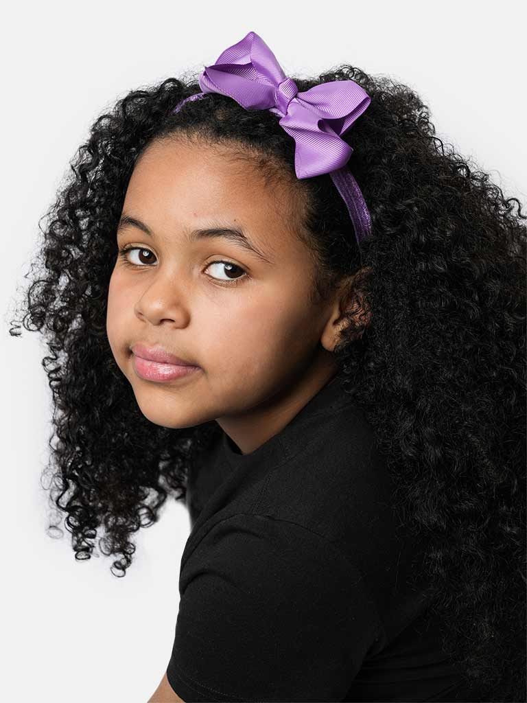 Baby Girl Satin Bow Headband-Purple