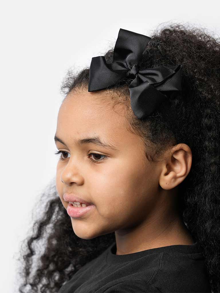 Baby Girl Satin Bow Headband-Black