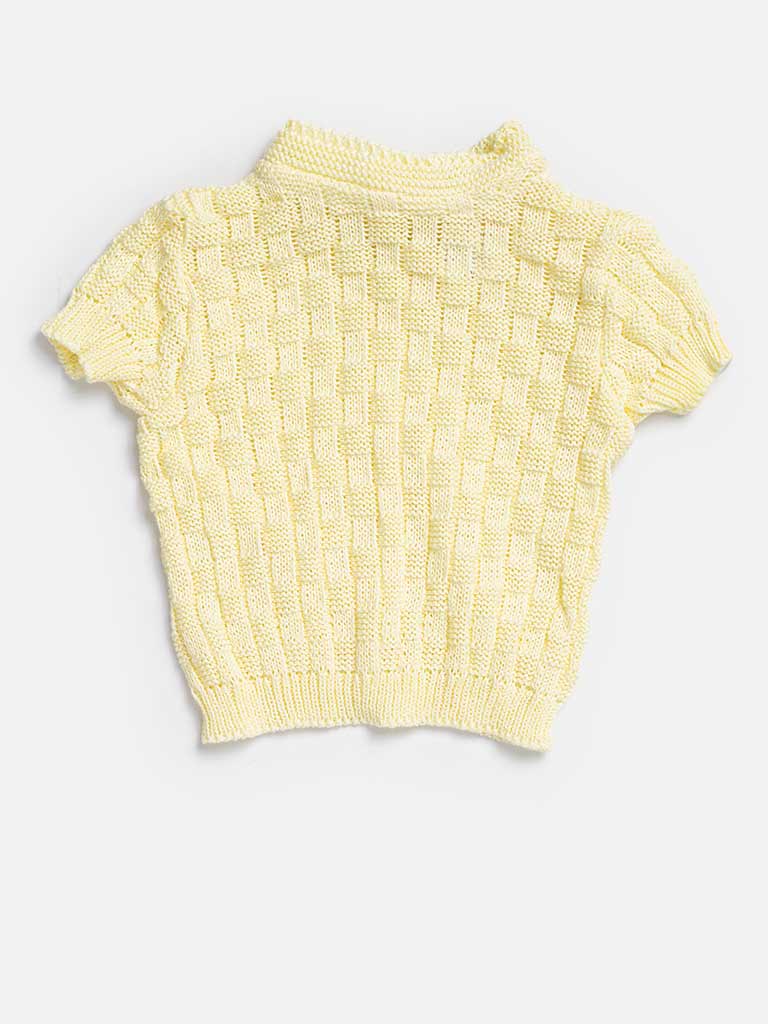 Baby Boy 4-piece Checked Knitted Gift Box Set - Lemon Yellow