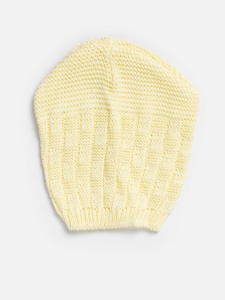 Baby Boy 4-piece Checked Knitted Gift Box Set - Lemon Yellow