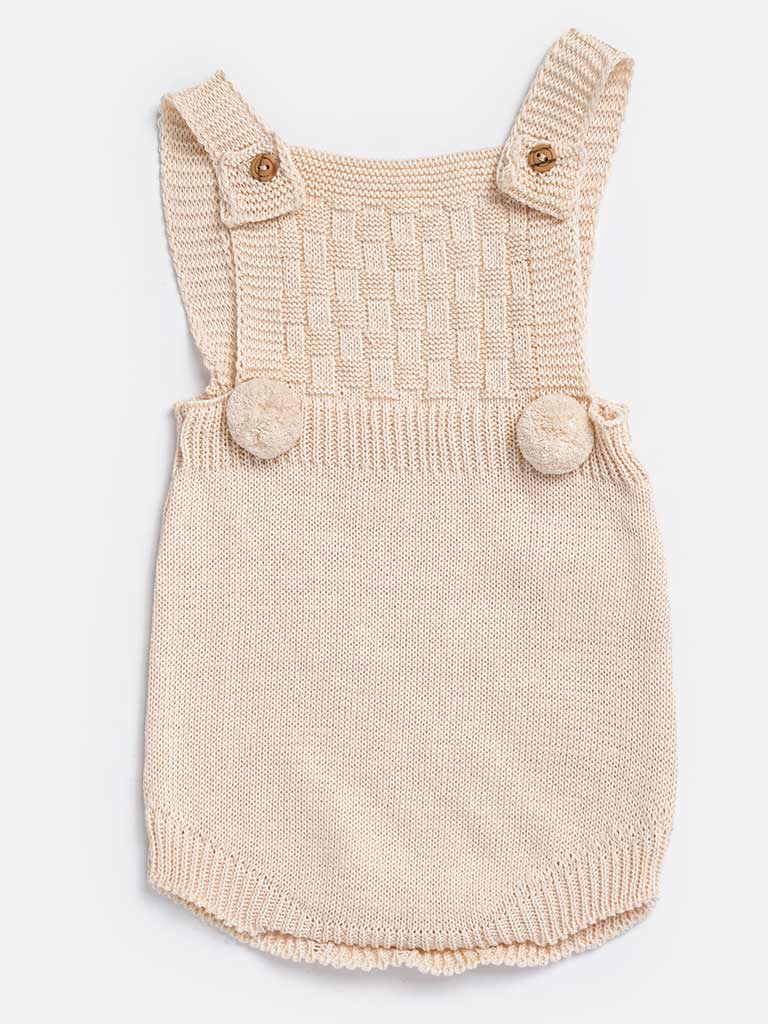 Baby Boy 4-piece Checked Knitted Gift Box Set - Beige