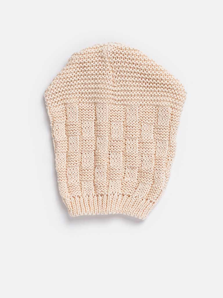 Baby Boy 4-piece Checked Knitted Gift Box Set - Beige