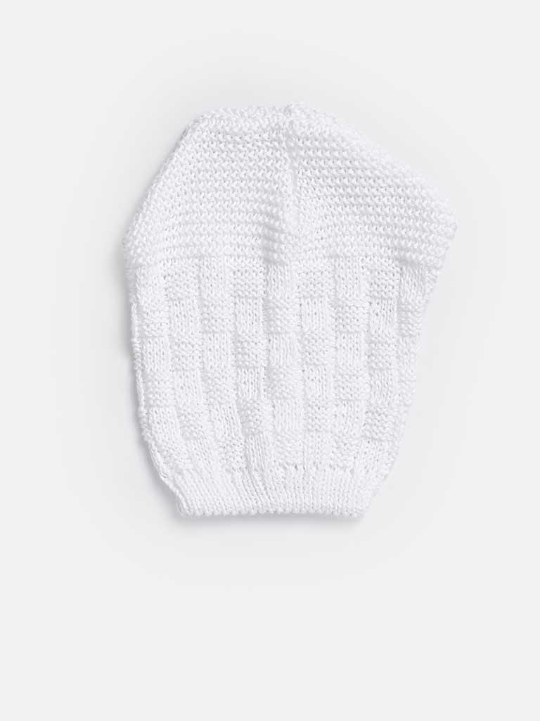 Baby Boy 4-piece Checked Knitted Gift Box Set - White