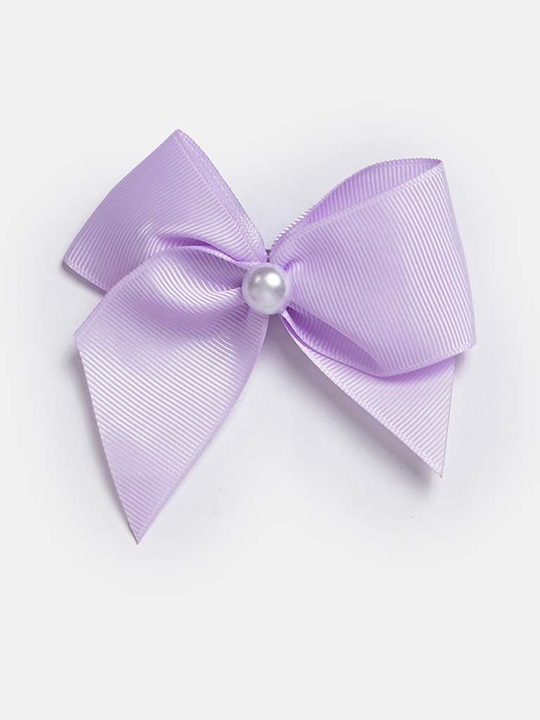 Baby Girl Pearl with Bow Handmade Hairclip-Purple